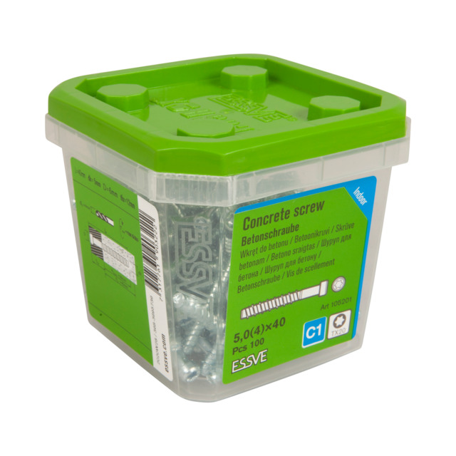 LISTBETONGSKRUV ECS-CY BLANKFÖRZINKAD 5,0(4)X40