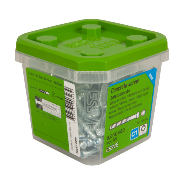 LISTBETONGSKRUV ECS-CY BLANKFÖRZINKAD 5,0(4)X50