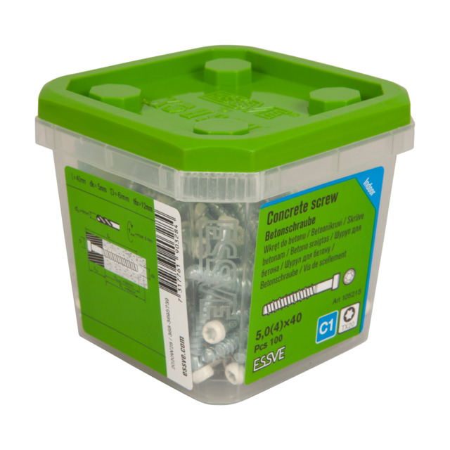 LISTBETONGSKRUV ECS-CY VITLACKERAT HUVUD 5,0(4)X40