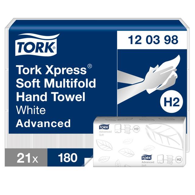 HANDDUK TORK XPRESS H2 MULTIFOLD 2-LAGERS 180X21 ARK | Beijerbygg Byggmaterial