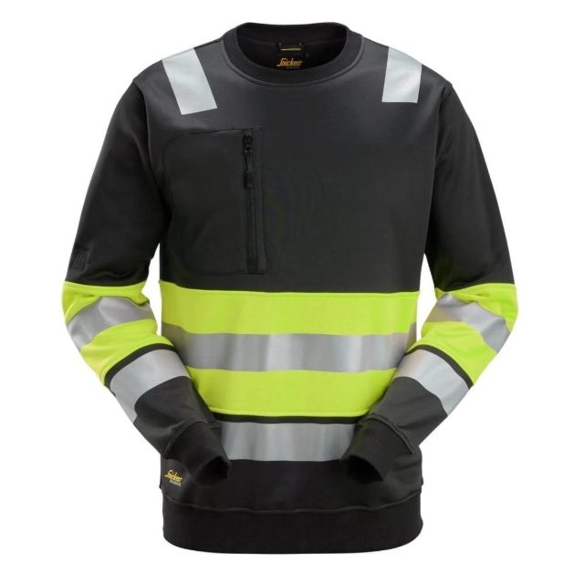 SWEATSHIRT  KL 1 SVART/VARSELGUL STL M | Beijerbygg Byggmaterial