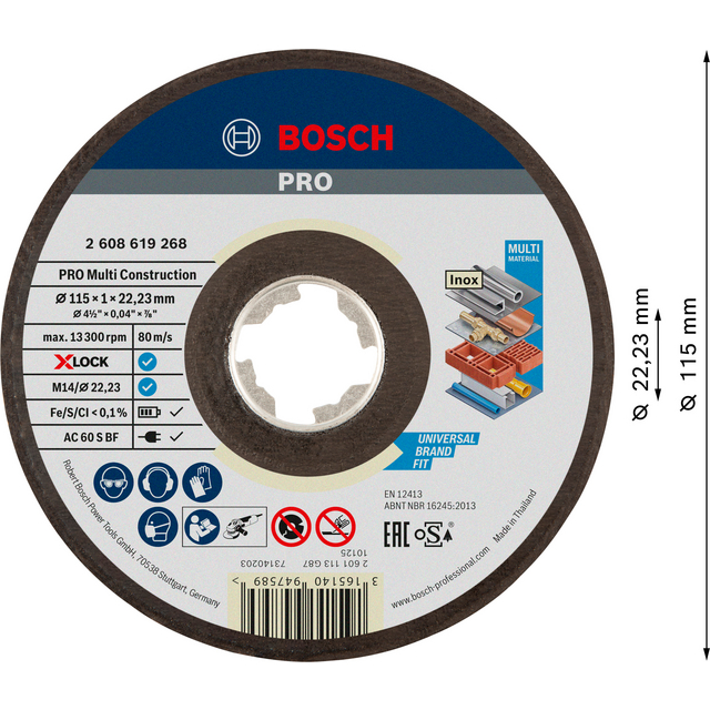 Bosch PRO kapsskiva för metall och multikonstruktion, 115 mm diameter, 22,23 mm höjd.
