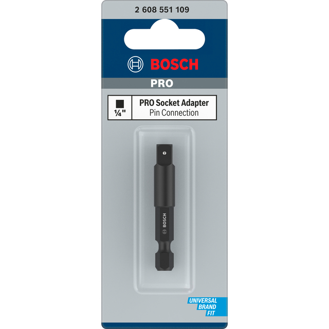 Borradapter från Bosch, märkt PRO Socket Adapter. Storlek 1/4 tum, Universal Brand Fit.