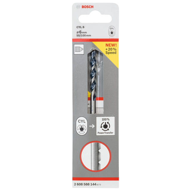 BETONGBORR CYL5 6X100MM TILL HÅRD BETONG, TEGEL