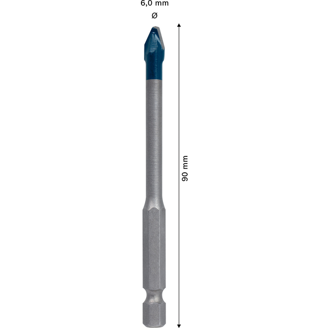 Skruvmejselbit med måtten 6,0 mm i diameter och 90 mm i längd.