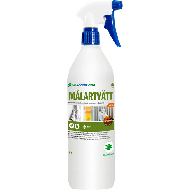 MÅLARTVÄTT BIOKLEEN SPRAY INNE ECO INOMHUS 1L | Beijerbygg Byggmaterial