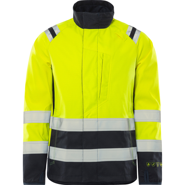 SOFTSHELLJACKA 4016 FSS FLAM VARSELGUL/MARINBLÅ STL XL
