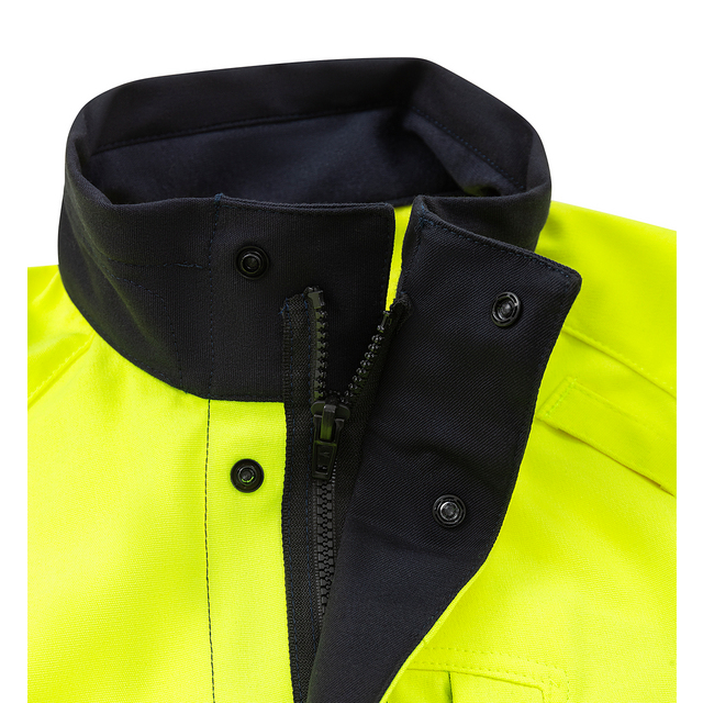 SOFTSHELLJACKA 4016 FSS FLAM VARSELGUL/MARINBLÅ STL XL